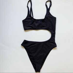 NWOT Black Cutout One Piece Swimsuit Size Small